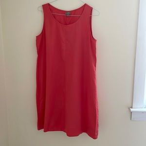 J Jill 100% linen orange a-line dress size large